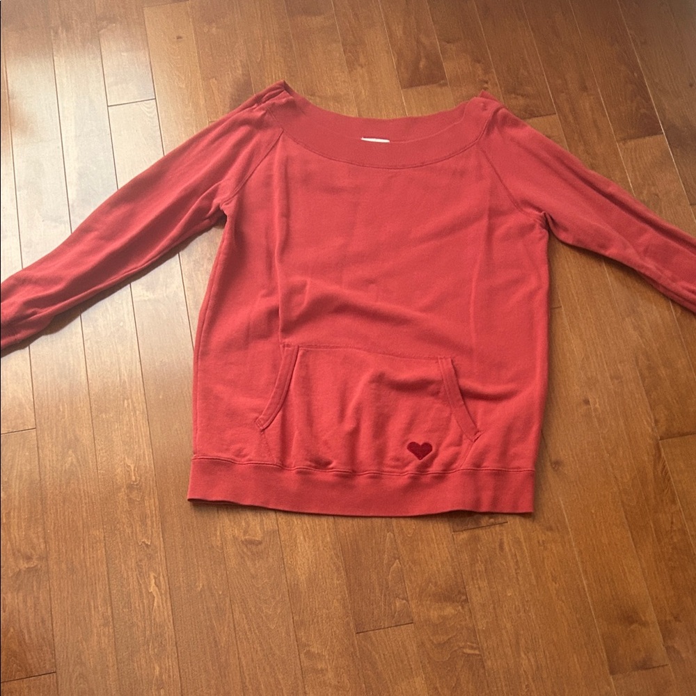 Cozy Red Heart Detail Sweater